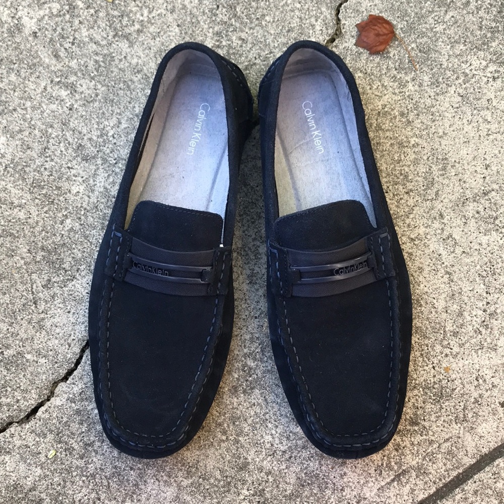 Navy Blue suede Calvin Klein loafers